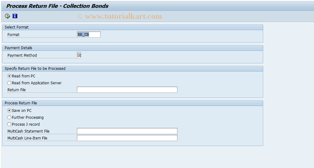 SAP TCode FPBRCOLBON - Transaction for I/C FEBRABAN file pg