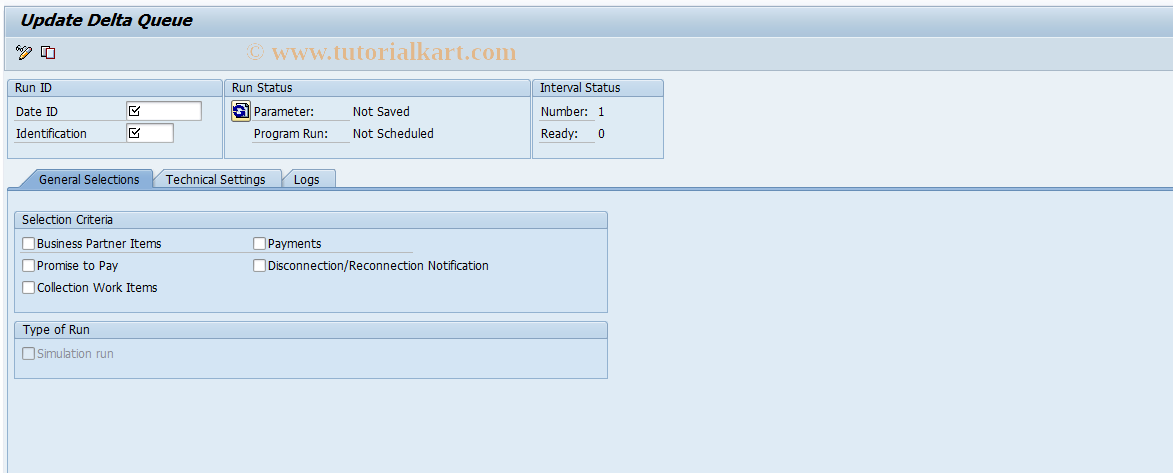 SAP TCode FPBW_EXTRACT - Update Delta Queue