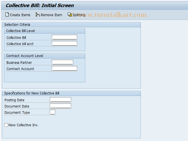 SAP TCode FPCB - Collective Bill