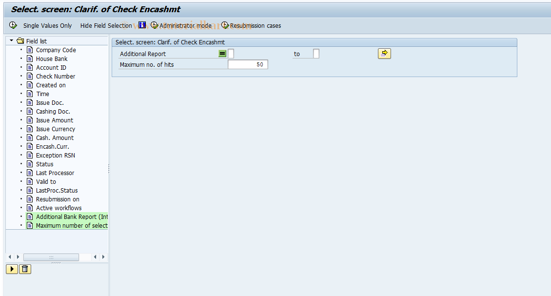 SAP TCode FPCCR - Clarification of Cashed Checks