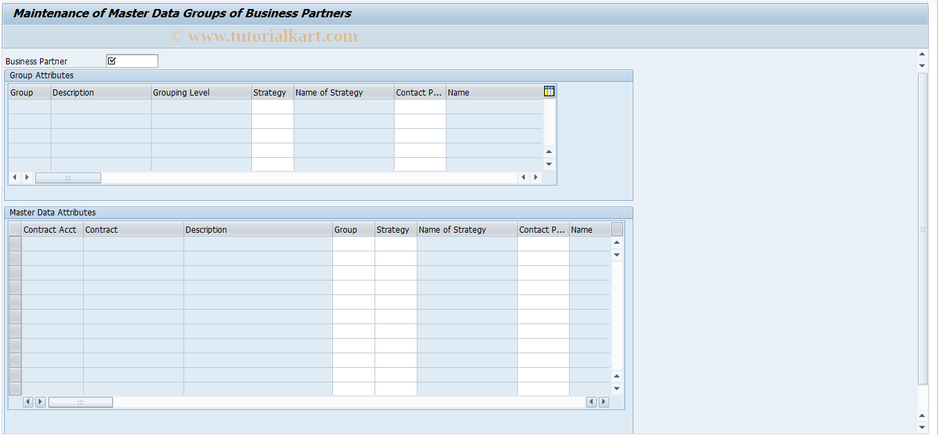 SAP TCode FPCG - Maintenance of Master Data Groups