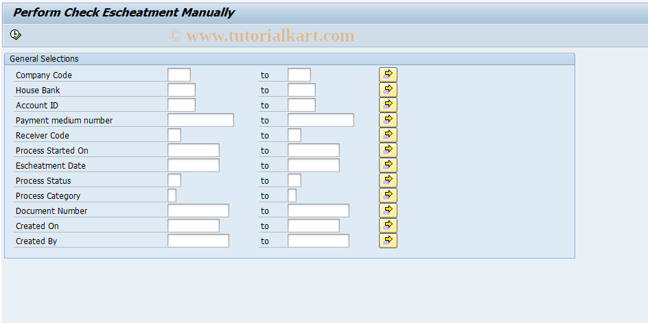 SAP TCode FPCHESCH_CHANGE - Change Check Escheatment Data