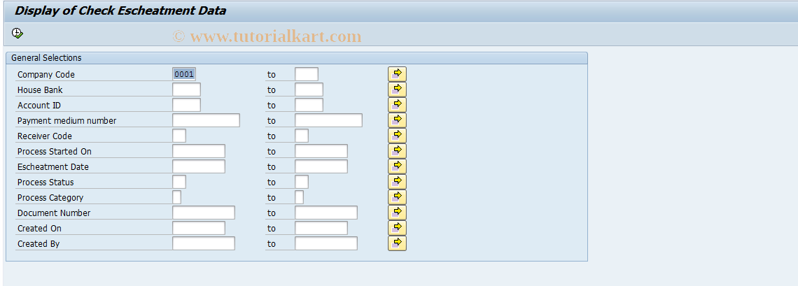 SAP TCode FPCHESCH_DISP - Display Check Escheatment Data