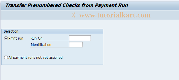 SAP TCode FPCHP - Check Assignment for Payment Run