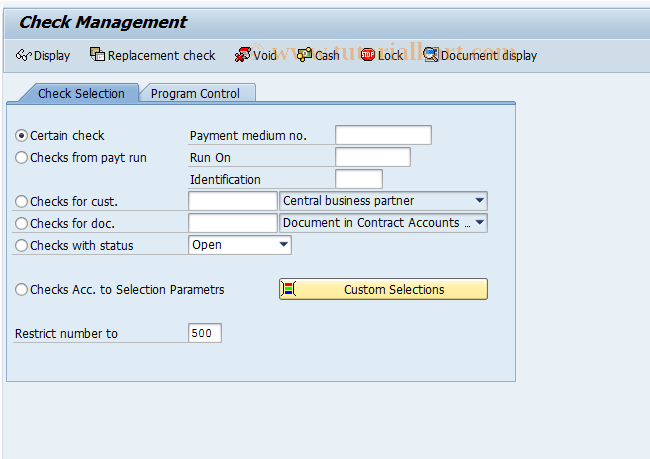 SAP TCode FPCHR - Check Management