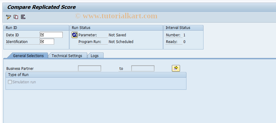 SAP TCode FPCM3 - Compare Replicated Score