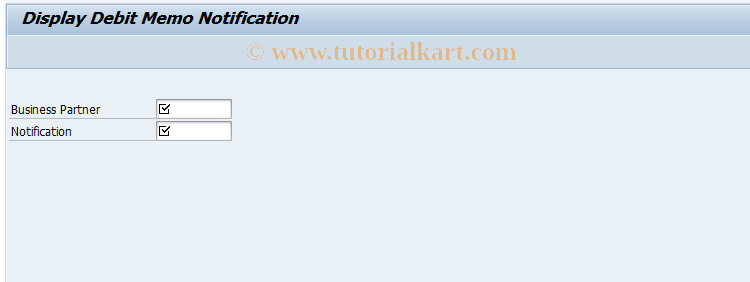 SAP TCode FPDDA3 - Display Debit Memo Notification