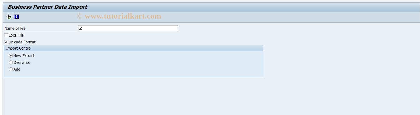 SAP TCode FPDEP_IMP - Partner Extracts - Import