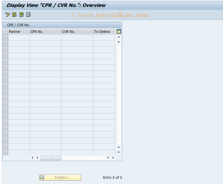 SAP TCode FPDKCPR - Denmark : CPR / CVR No