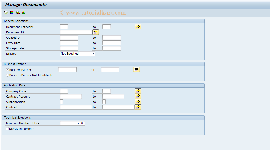 SAP TCode FPDMS - Manage Documents