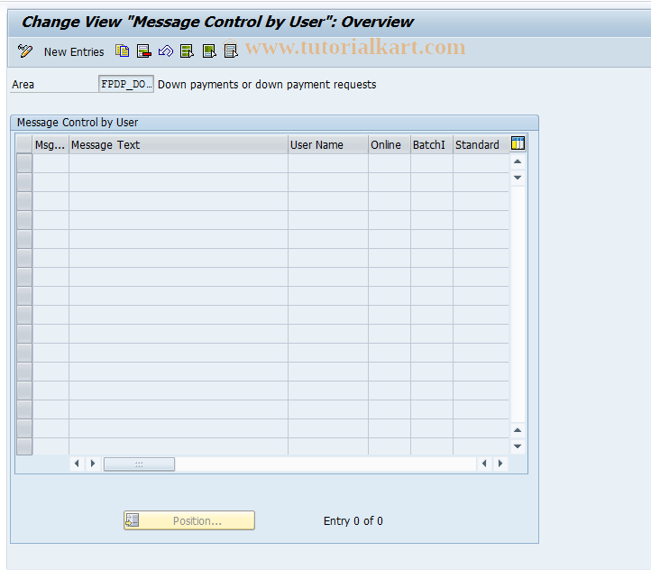 SAP TCode FPDP_MESSAGE - Customizing Messages