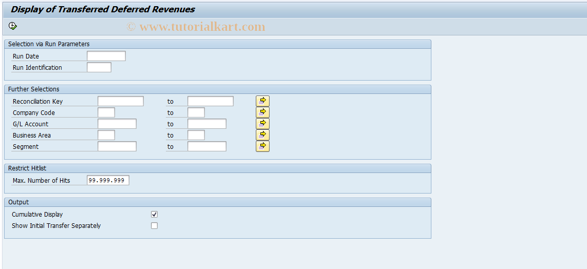 SAP TCode FPDR_DISPLAY_EVENT - Display of Event-Based Definition Revenues