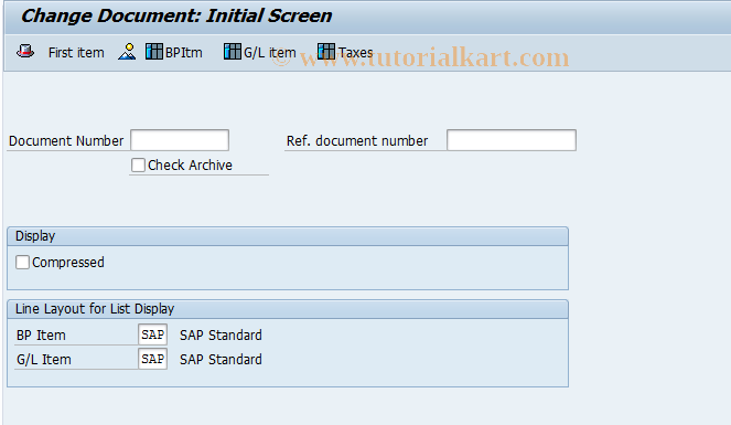 SAP TCode FPE2 - Change Document