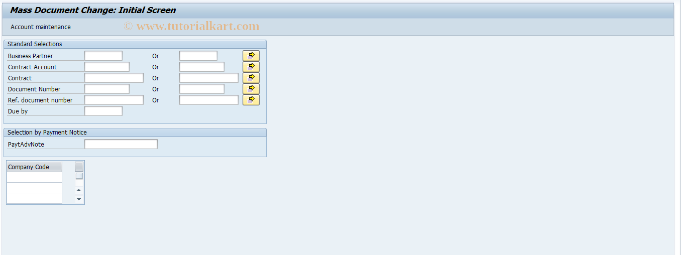 SAP TCode FPE2M - Mass Document Change