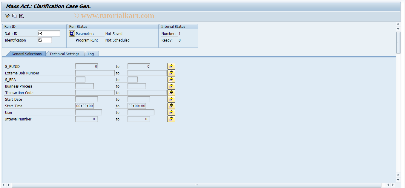 SAP TCode FPEMMACGEN - Mass Actual : Clarification Case Gen.