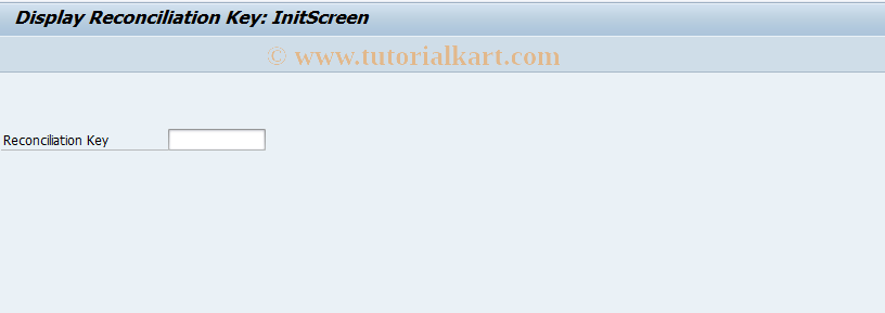 SAP TCode FPF3 - Display Reconciliation Key