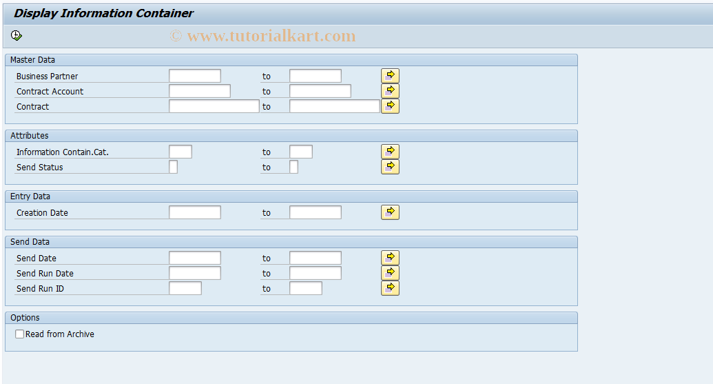 SAP TCode FPINFCO2 - Display Information Container