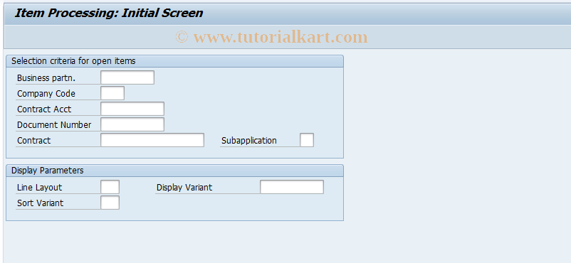 SAP TCode FPK1 - Item Processing