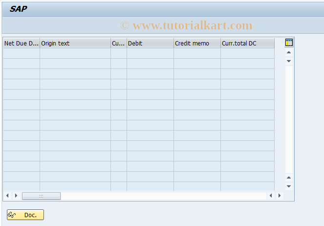 SAP TCode FPLC - Account Balance: Fullscreen Chronology