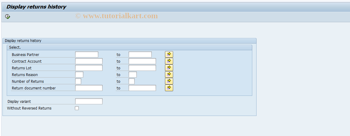 SAP TCode FPM4 - Display Returns History