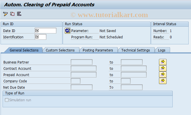 SAP TCode FPMA_PP - Autom. Clearing of Prepaid Accounts