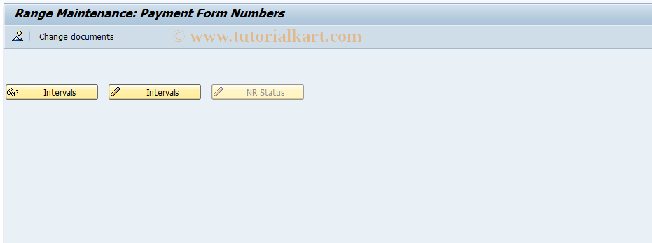 SAP TCode FPN4 - Number Range Maintenance: FKKPYFORM