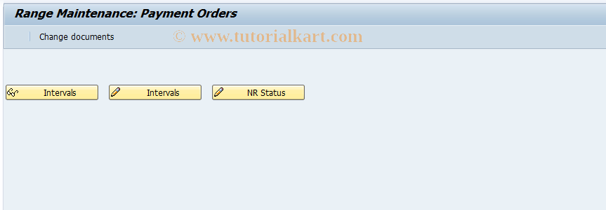SAP TCode FPN7 - Number Range Maintenance: FKKPYORDER
