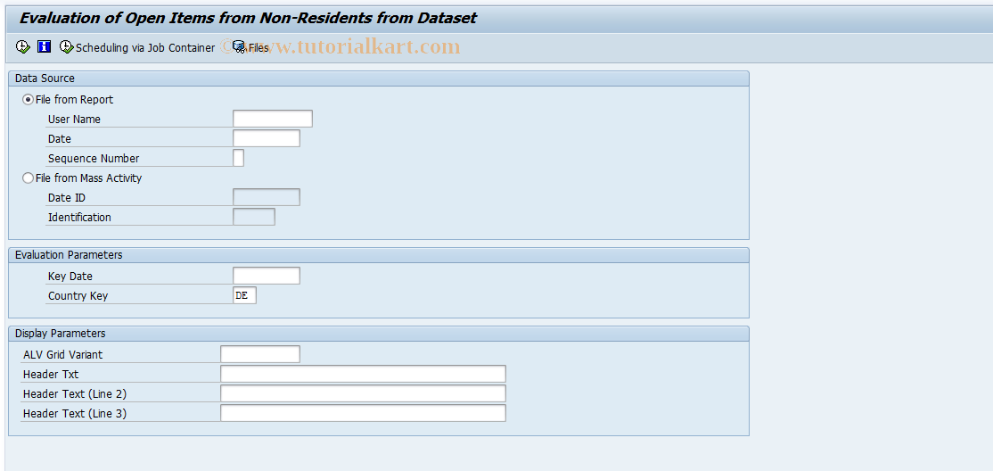 SAP TCode FPO7F - Display Non-Resident Customers