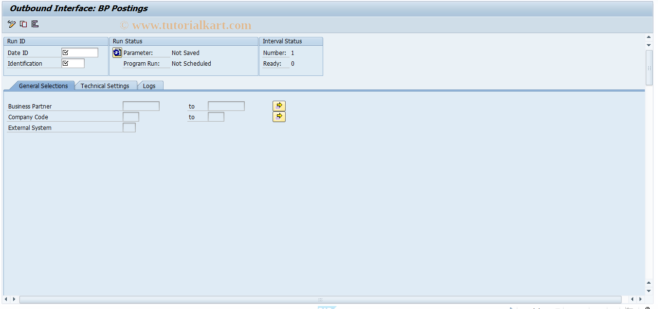 SAP TCode FPOITR - Outbound Interface: BP Postings