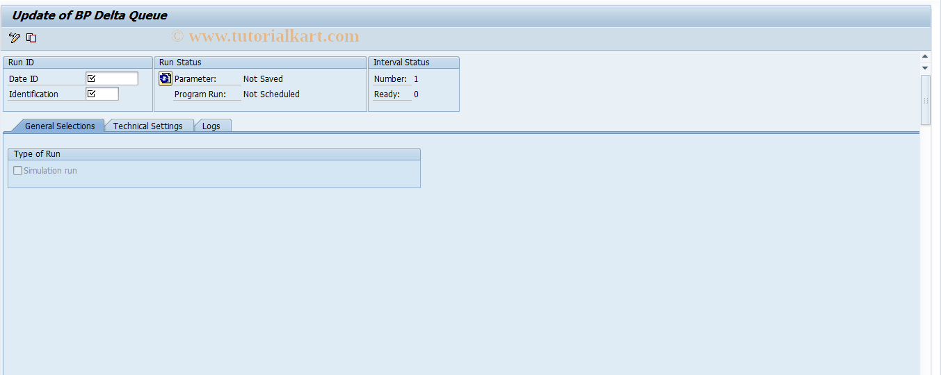 SAP TCode FPOP - Update of BP Delta Queue