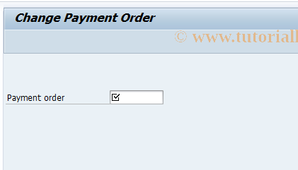 SAP TCode FPOR2 - Change Payment Order