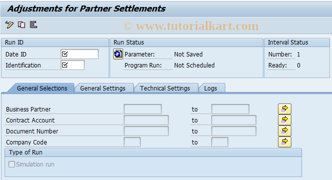 SAP TCode FPPARTADJ_MA - Adjustments for Partner Settlements