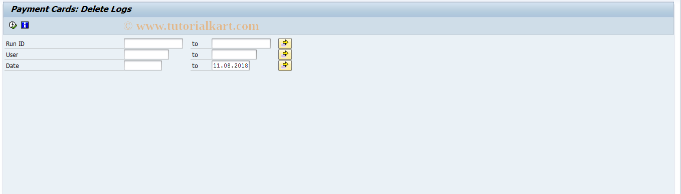 SAP TCode FPPCDL - PCARD: Delete logs