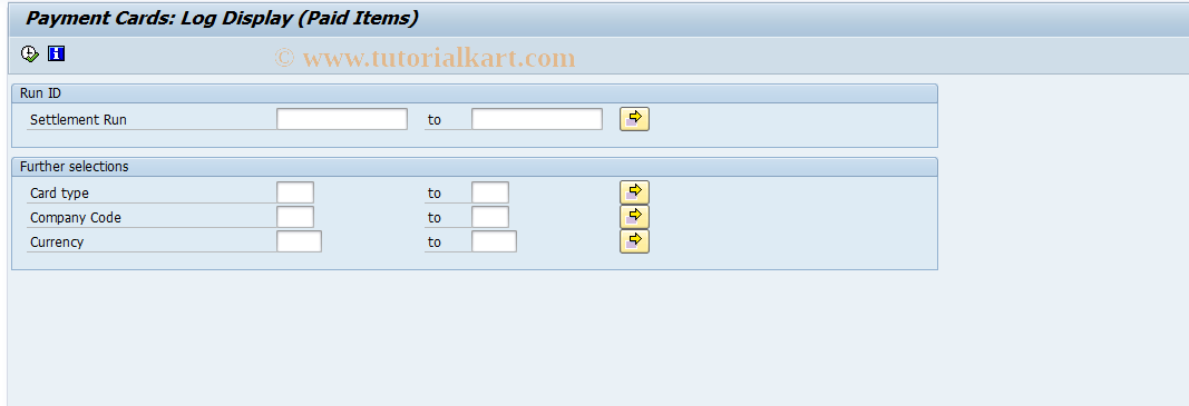 SAP TCode FPPCLI - PCARD: Log (paid items)