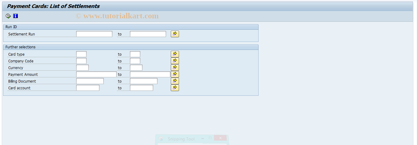 SAP TCode FPPCLP - PCARD: Log (payments)