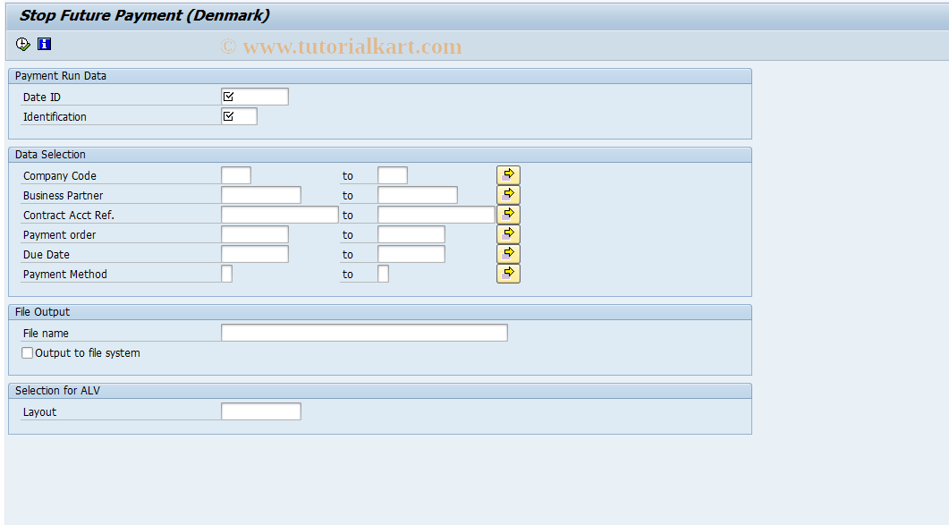 SAP TCode FPPST - Denmark: Stop payment