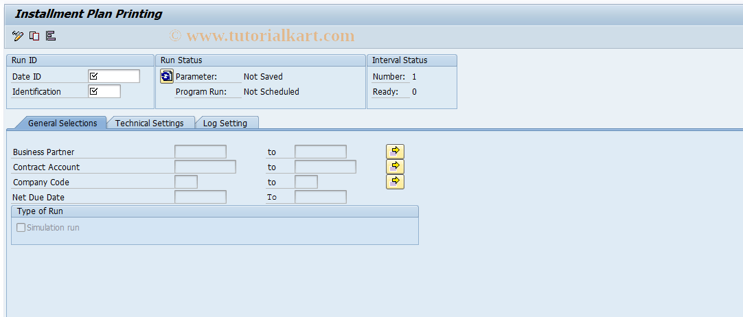 SAP TCode FPRD - Installment Plan Printing