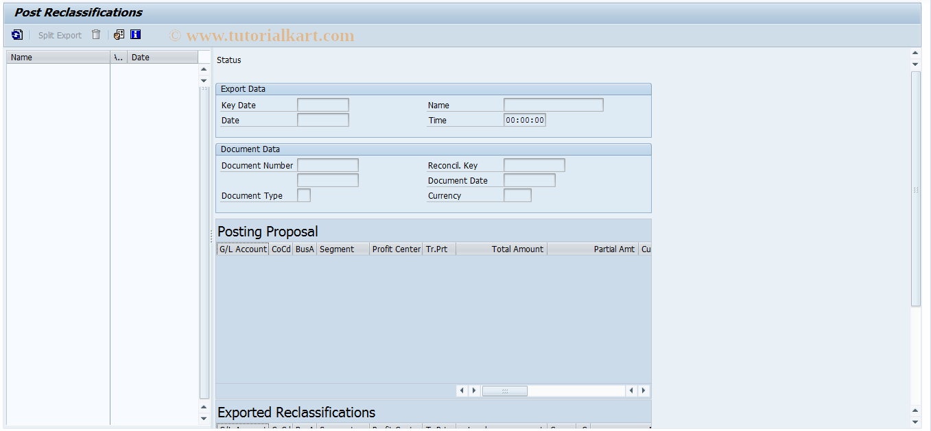 SAP TCode FPRECL - Post Reclassifications