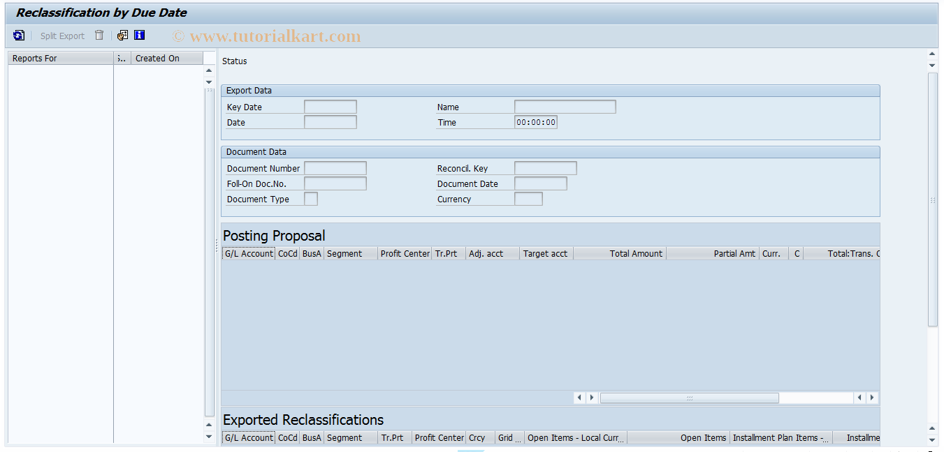 SAP TCode FPRECL_DUEGRID - Reclassification by Due Date