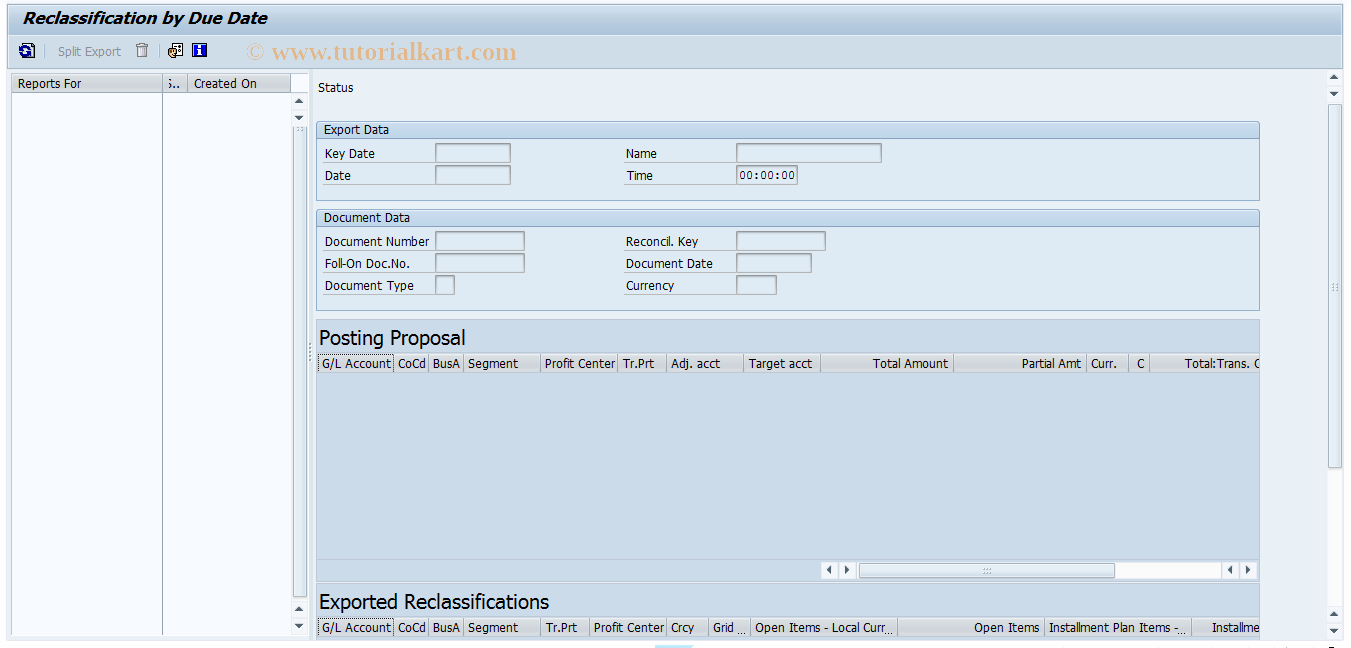 FPRECL DUEGRID SAP Tcode Reclassification By Due Date Transaction Code