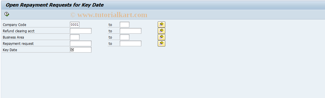 SAP TCode FPRS - Open Repayment Requests