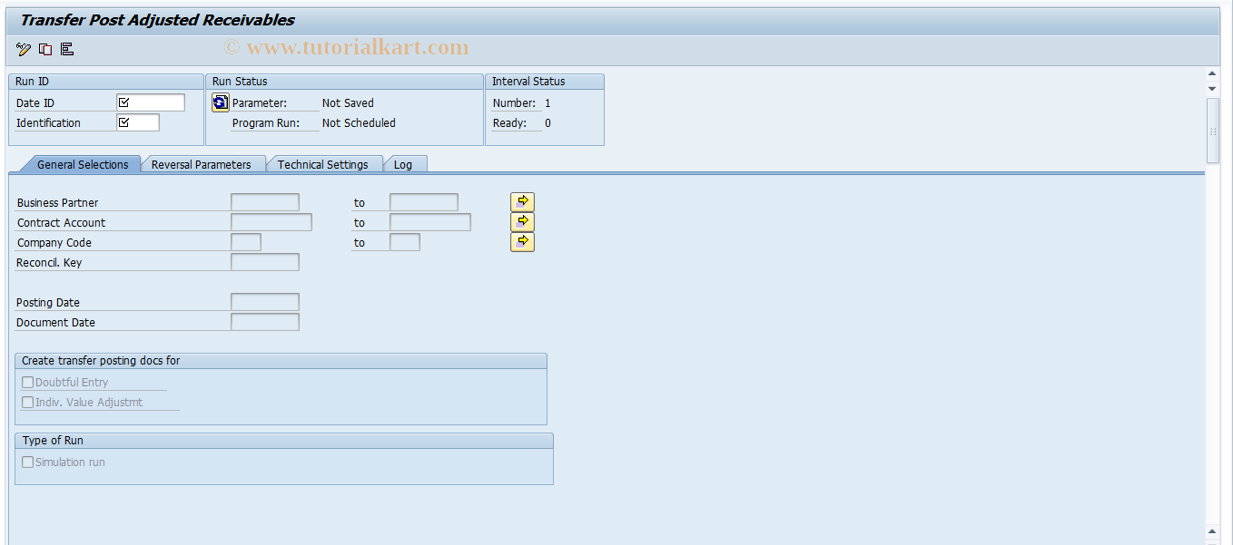 SAP TCode FPRV - Transfer Post Adjusted Receivables