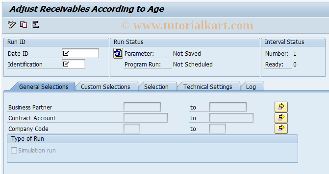 SAP TCode FPRW - Adjust Receivables According to Age