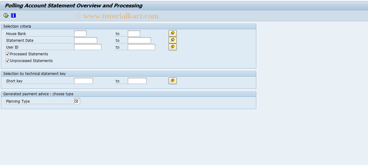 SAP TCode FPS2 - Generate Payment Advice from Polling