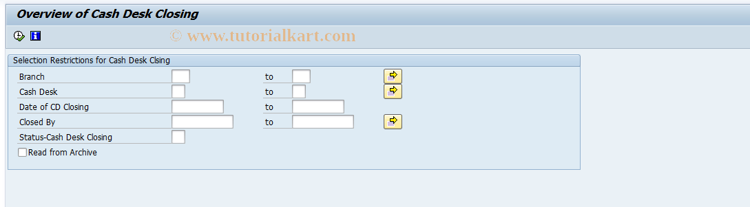 SAP TCode FPSC - Display Day-End Closing