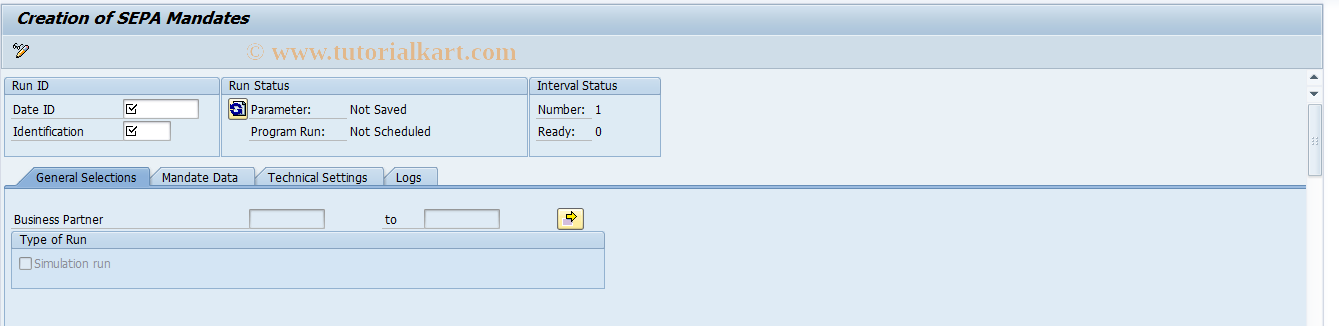 SAP TCode FPSEPA - Creation of SEPA Mandates