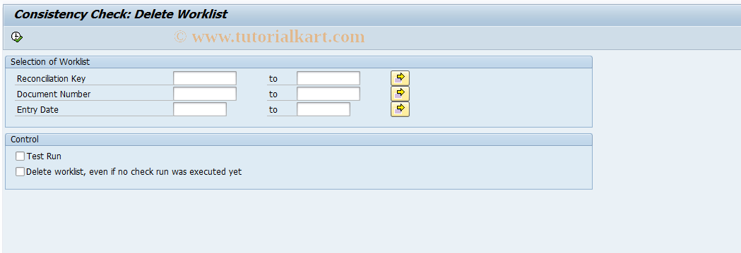 SAP TCode FPSG4 - Safeguarding: Delete Worklist