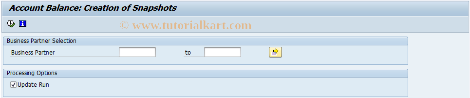 SAP TCode FPSNAP - Account Bal.: Creation of Snapshots