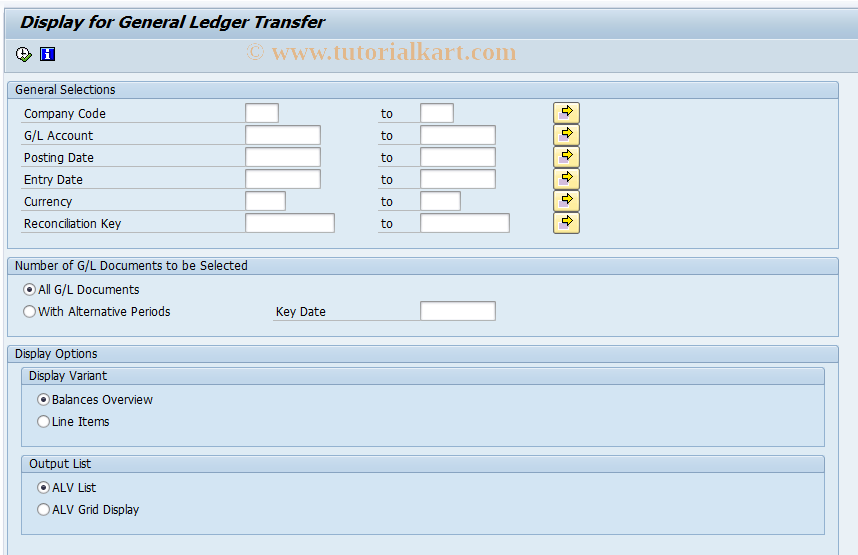 SAP TCode FPT3 - Alternative Period Transfer