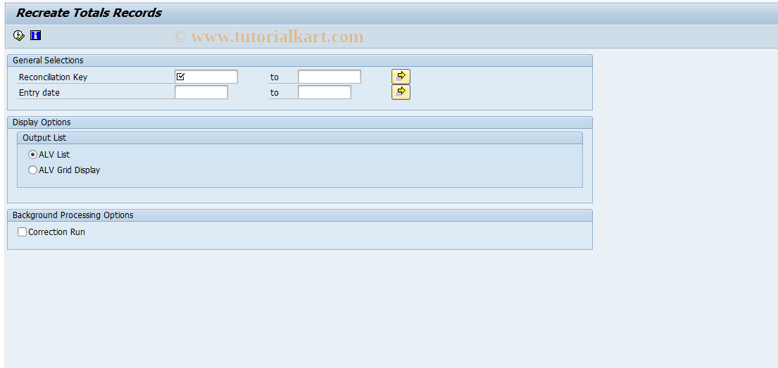 SAP TCode FPT6 - Recreate Totals Records